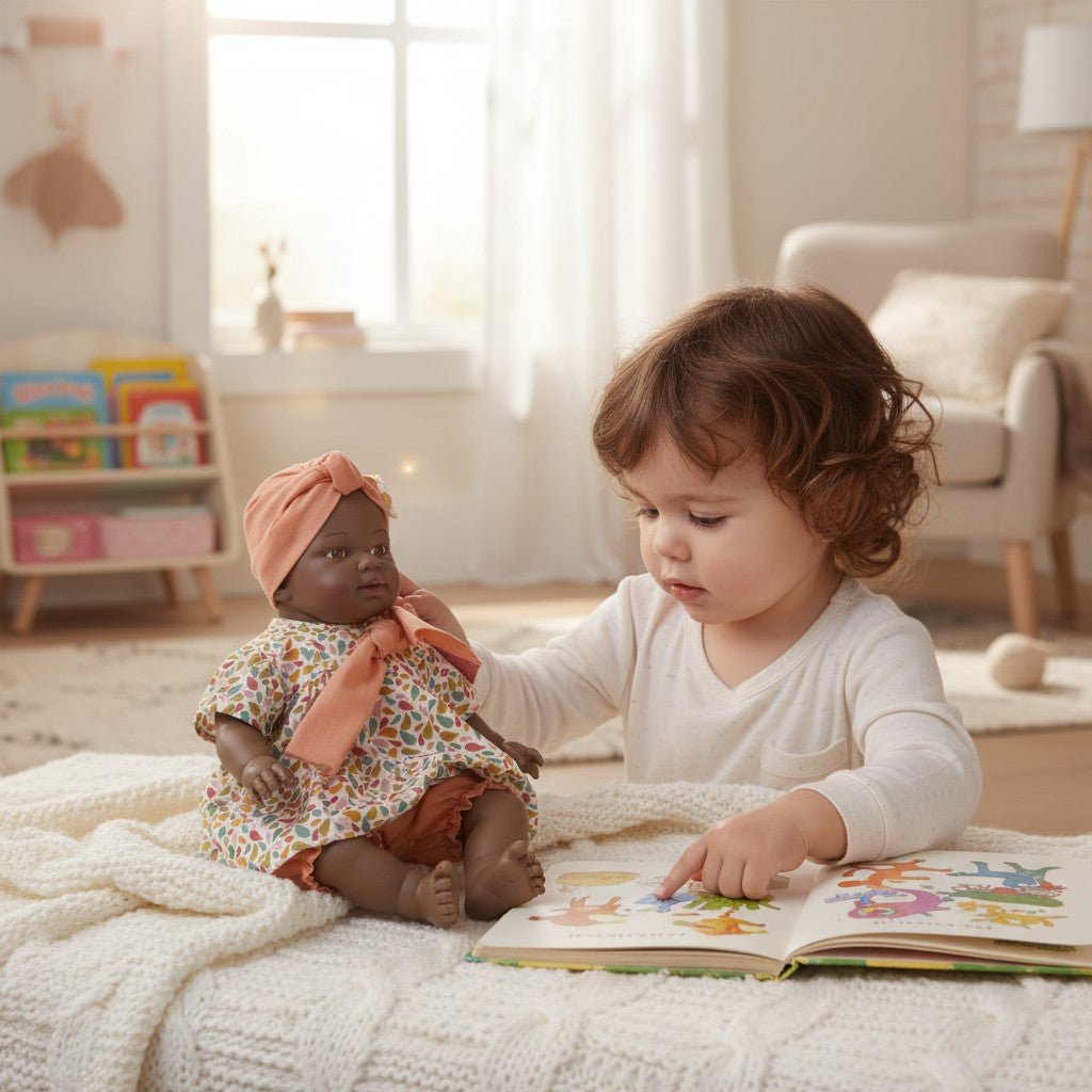 MUÑECA NINES D'ONIL ·COCO MAHA FLORES 31CM· - Happy Moments Baby