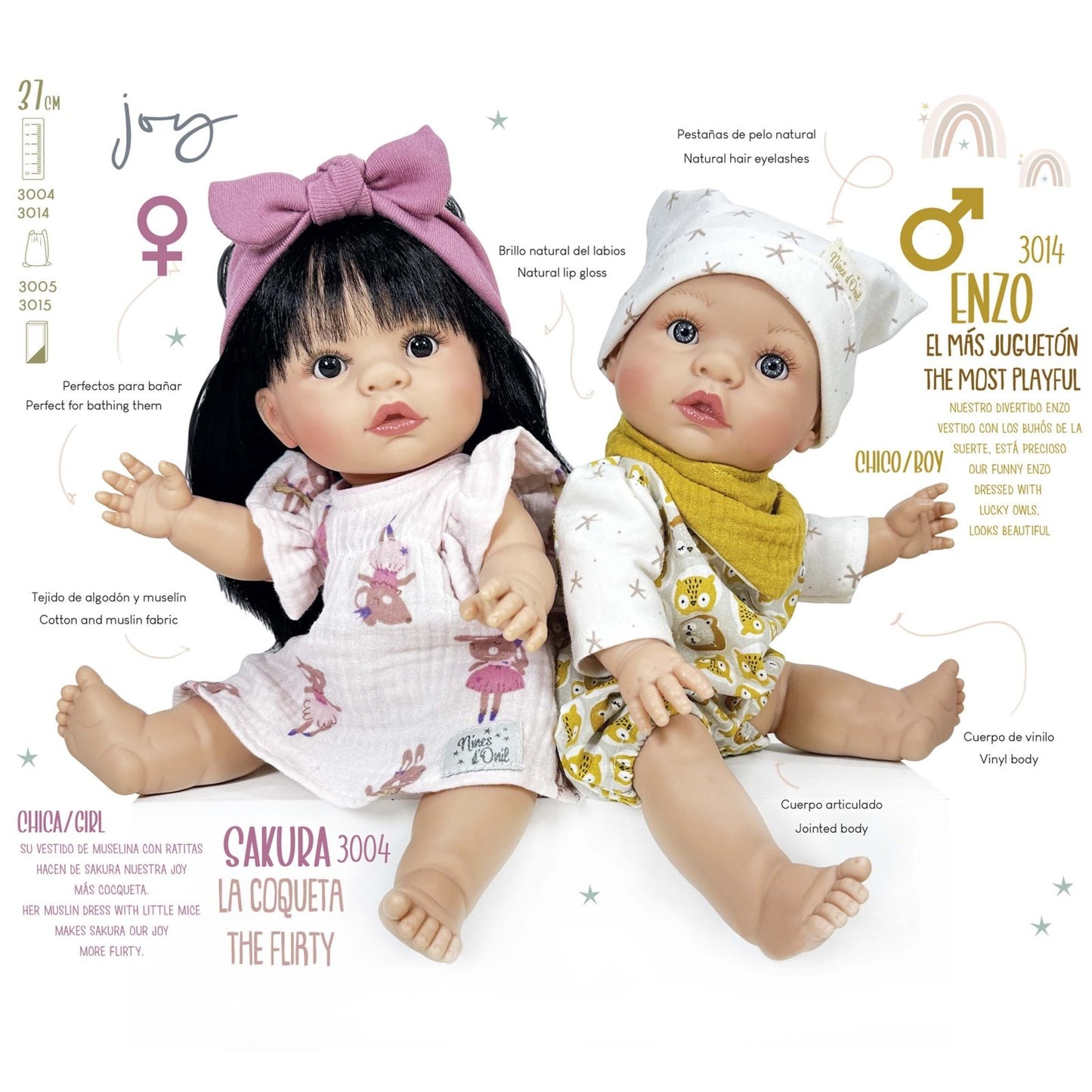 MUÑECO JOY NINES D'ONIL ·ENZO 37CM· - Happy Moments Baby