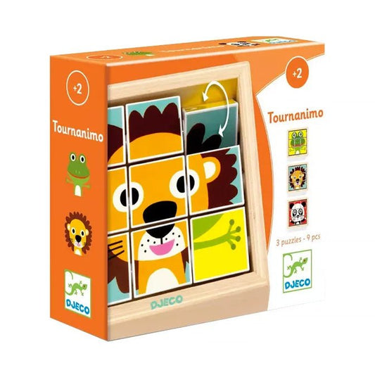 PUZZLE DE MADERA GIRATORIO DJECO ·TOURNANIMO· - Happy Moments Baby