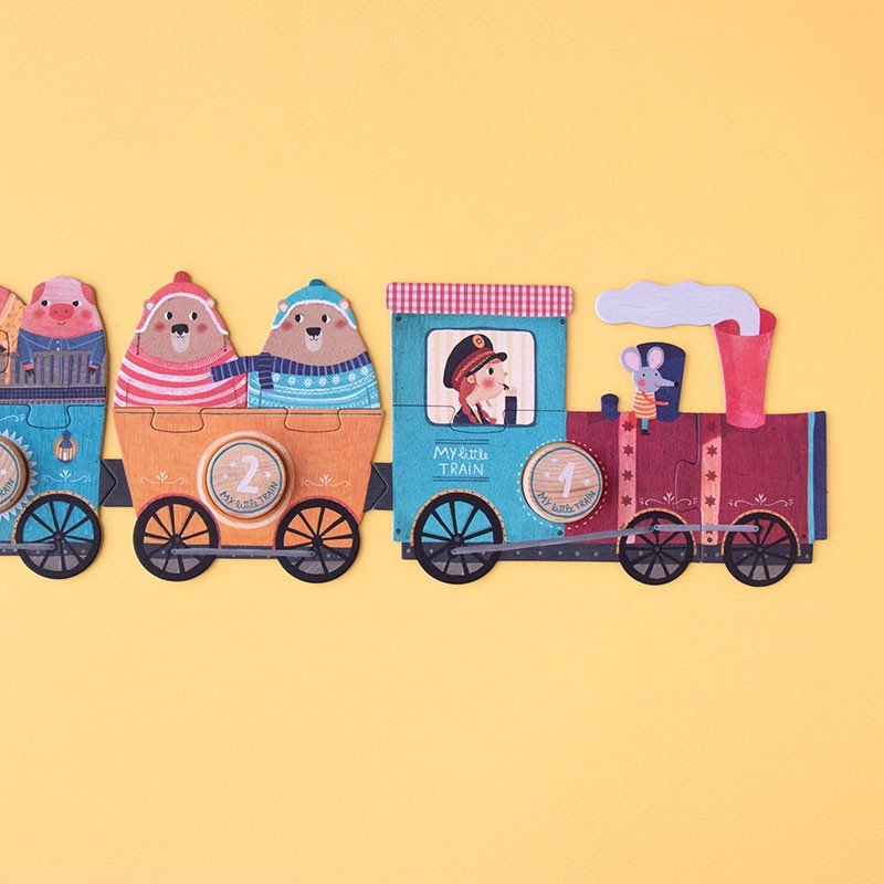 PUZZLE LONDJI 10 MINI PUZZLES ·MY LITTLE TRAIN· - Happy Moments Baby