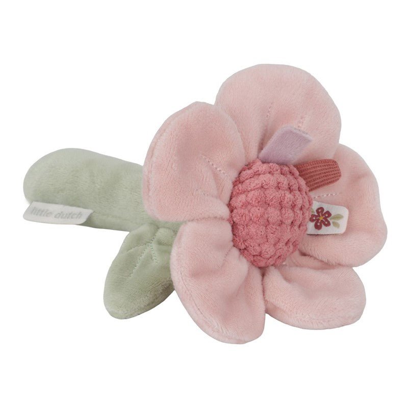 SONAJERO DE TELA LITTLE DUTCH ·FLOR ROSA· - Happy Moments Baby