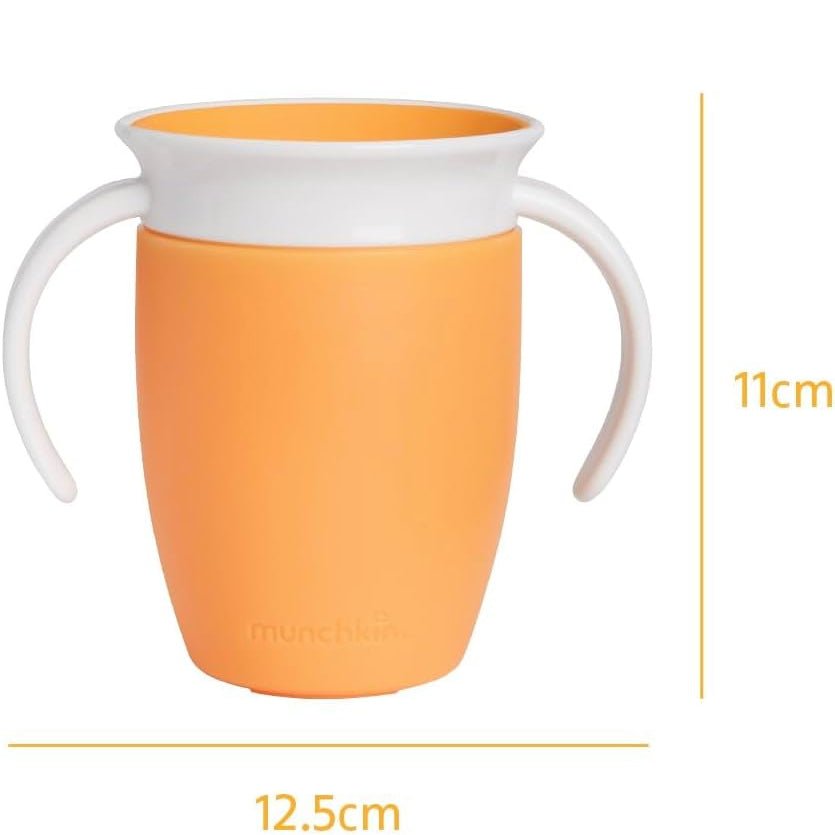 TAZA ANTIGOTEO CON ASAS MIRACLE 360º 200ML ·NARANJA· - Happy Moments Baby