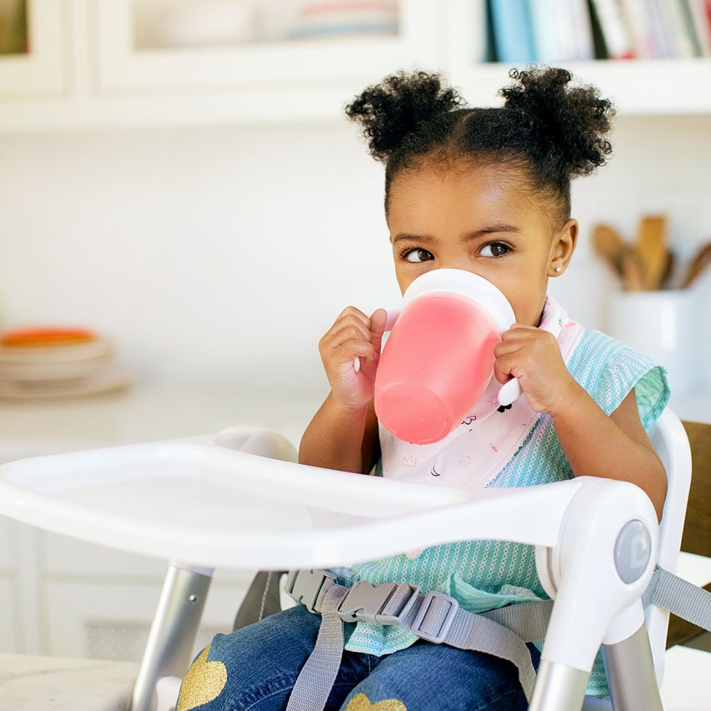 TAZA ANTIGOTEO CON ASAS MIRACLE 360º 200ML ·ROSA· - Happy Moments Baby