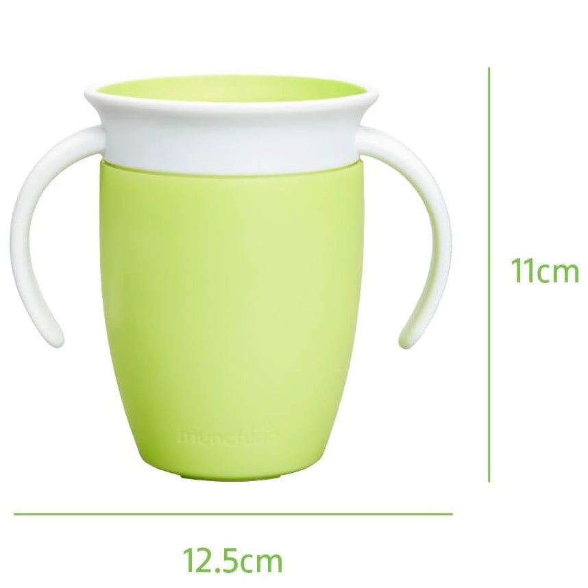 TAZA ANTIGOTEO CON ASAS MIRACLE 360º 200ML ·VERDE· - Happy Moments Baby