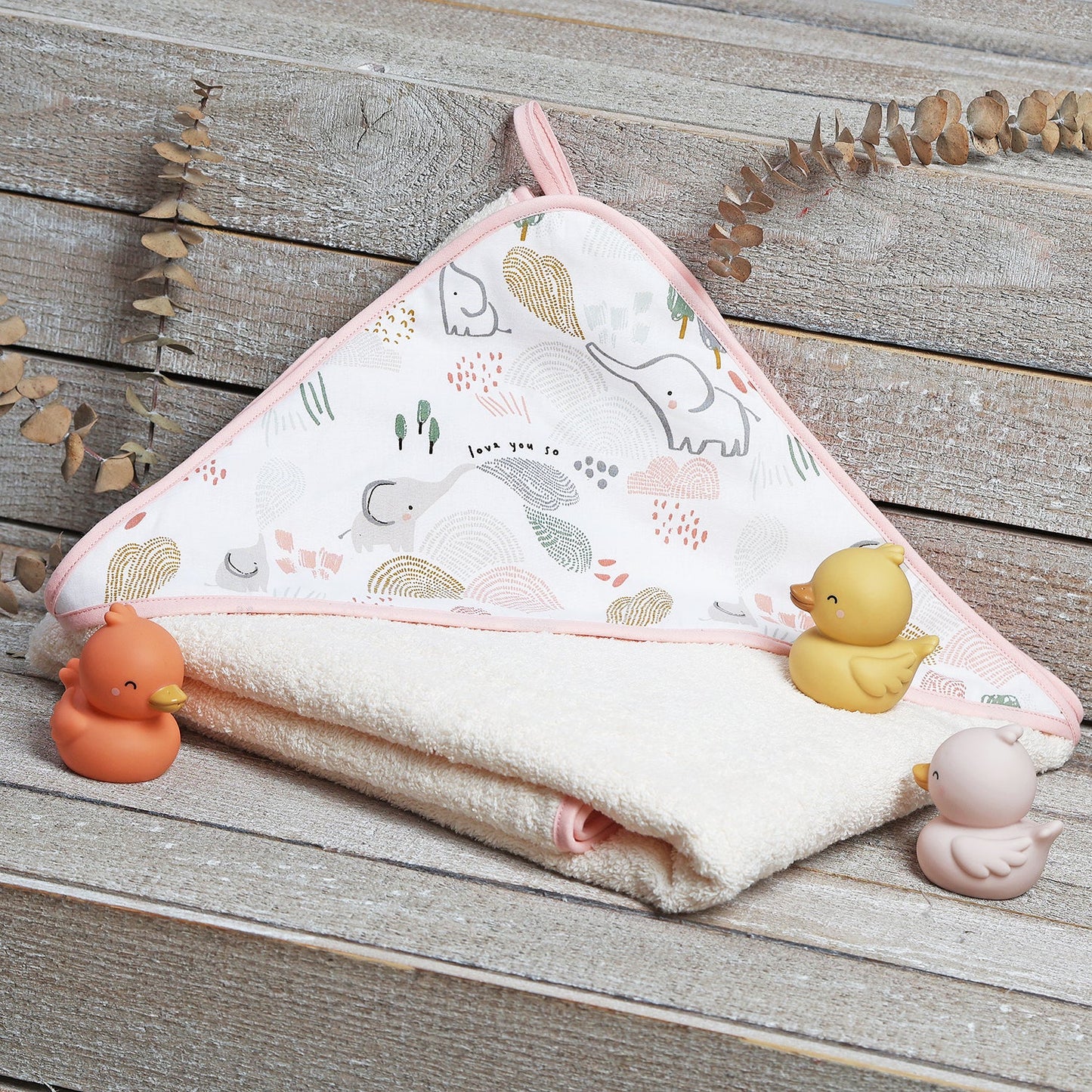 TOALLA CAPA DE BAÑO XL BEBÉ ·ELEPHANT· - Happy Moments Baby