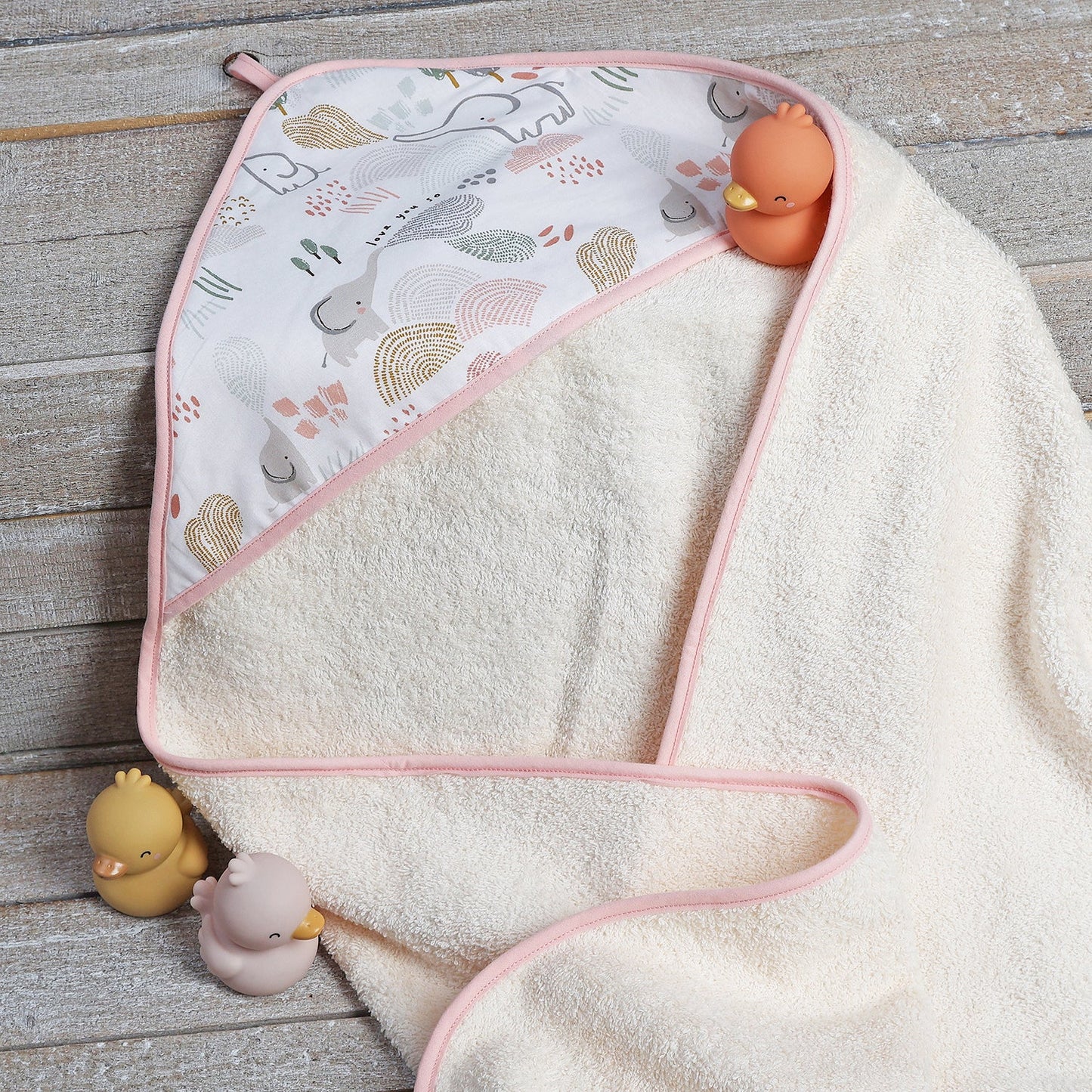 TOALLA CAPA DE BAÑO XL BEBÉ ·ELEPHANT· - Happy Moments Baby