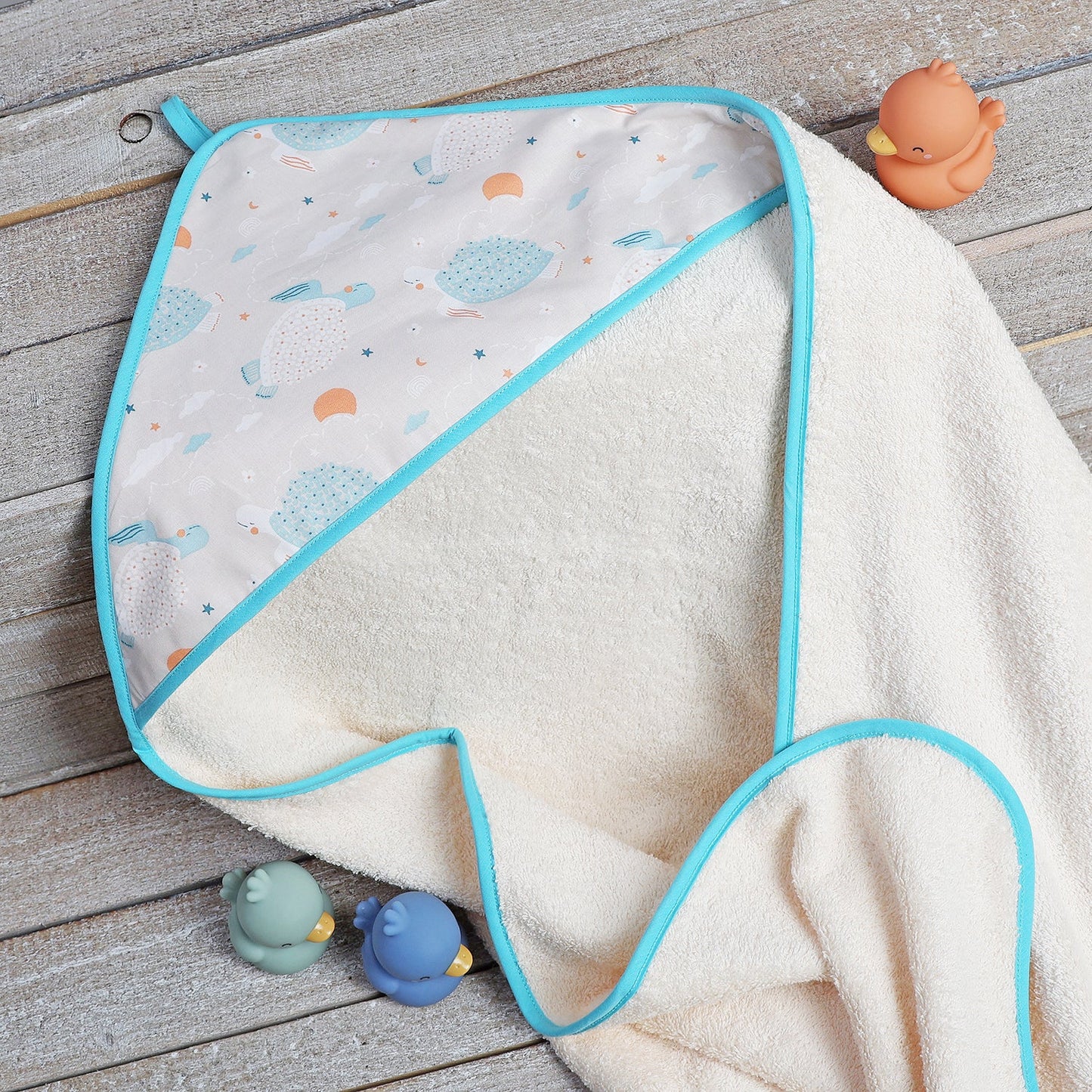 TOALLA CAPA DE BAÑO XL BEBÉ ·TURTLES· - Happy Moments Baby