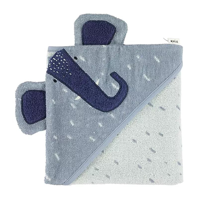 TOALLA GRANDE DE BAÑO CON CAPUCHA TRIXIE ·ELEFANTE· - Happy Moments Baby