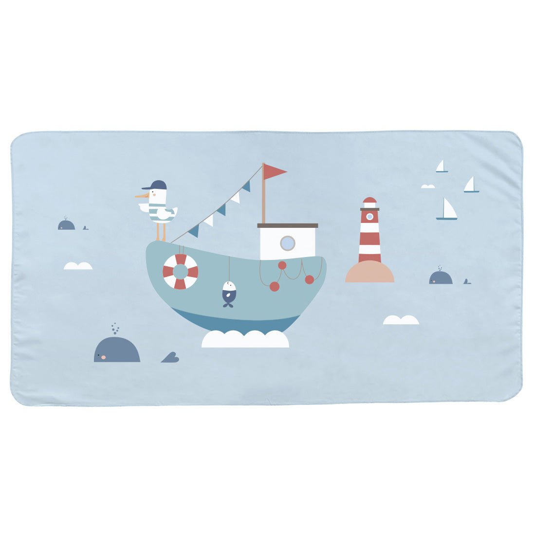 TOALLA PLAYA MICROFIBRA TUTETE ·FISHING BOAT· - Happy Moments Baby
