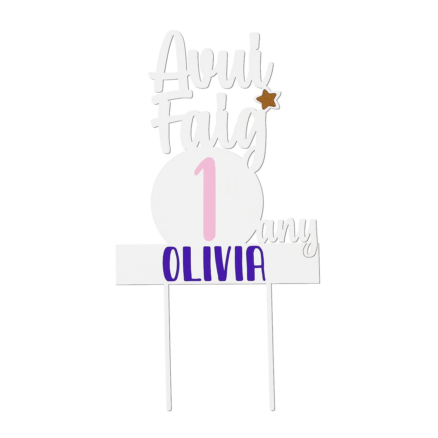 TOPPER PASTEL CUMPLEAÑOS PERSONALIZADO - Happy Moments Baby