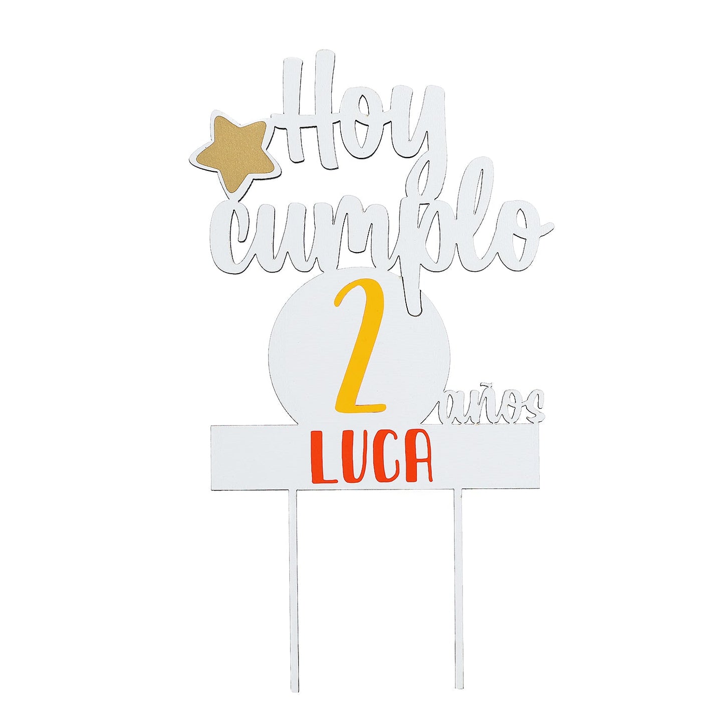TOPPER PASTEL CUMPLEAÑOS PERSONALIZADO - Happy Moments Baby