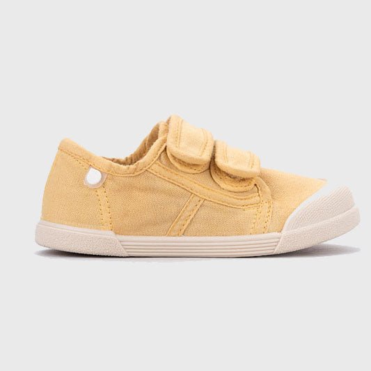 ZAPATILLAS RESPETUOSAS IGOR ·LONA VELCRO MOSTAZA· - Happy Moments Baby