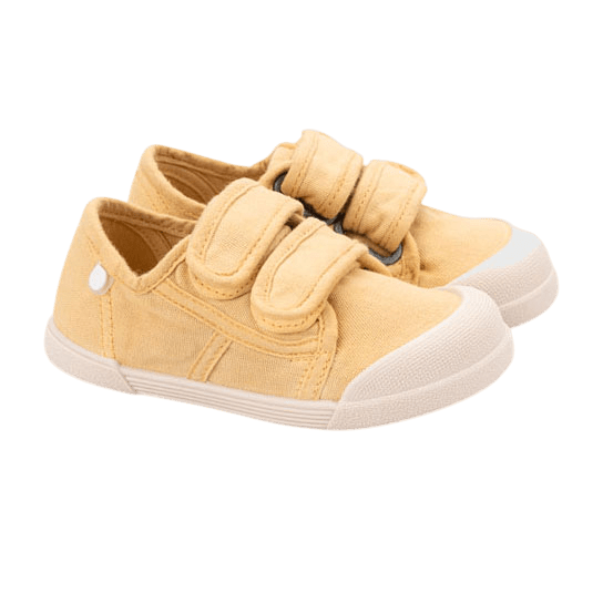 ZAPATILLAS RESPETUOSAS IGOR ·LONA VELCRO MOSTAZA· - Happy Moments Baby