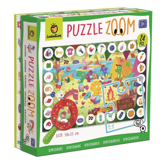 ZOOM PUZZLE LUDATTICA 24 PIEZAS ·DINOSAURIOS· - Happy Moments Baby