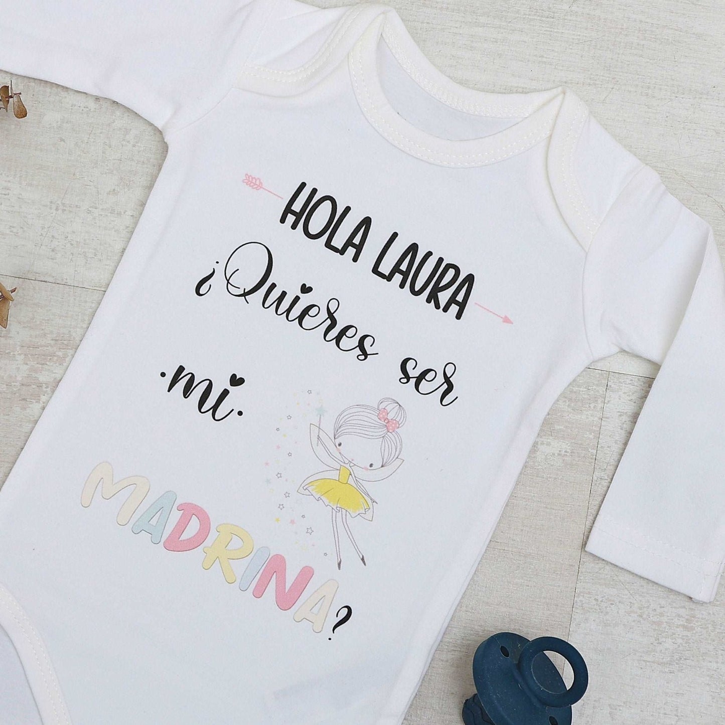 BODY PERONALIZADO ¿QUIERES SER MI MADRINA? - Happy Moments Baby