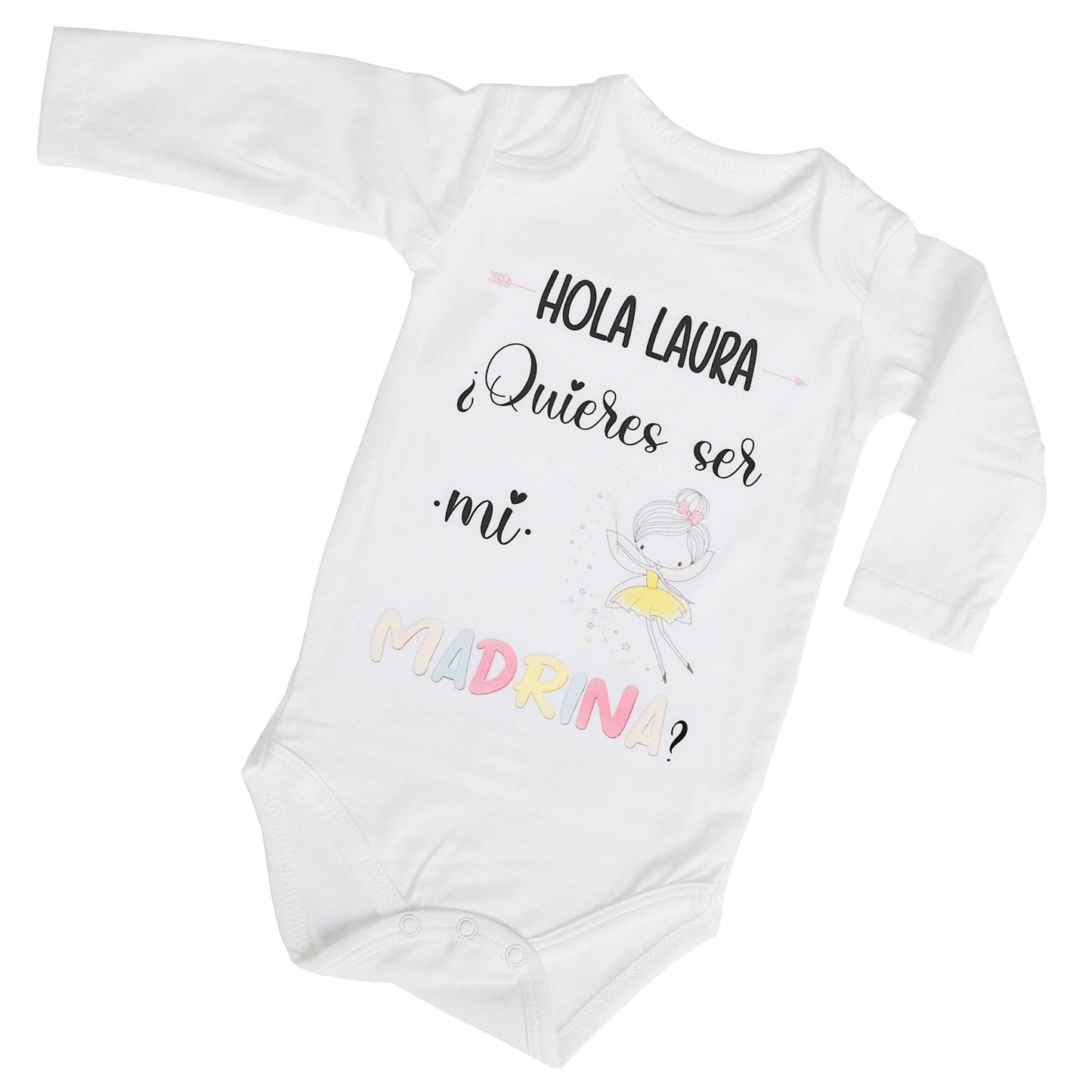 BODY PERONALIZADO ¿QUIERES SER MI MADRINA? - Happy Moments Baby