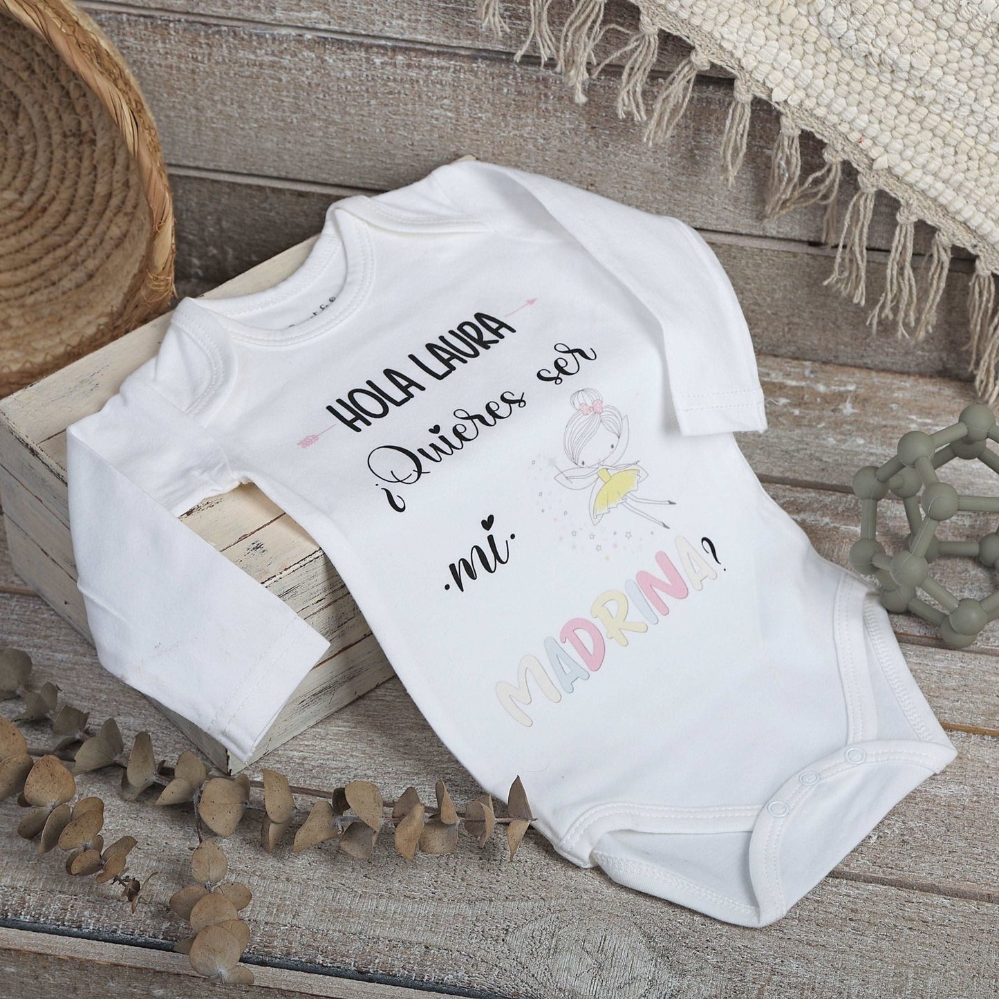 BODY PERONALIZADO ¿QUIERES SER MI MADRINA? - Happy Moments Baby