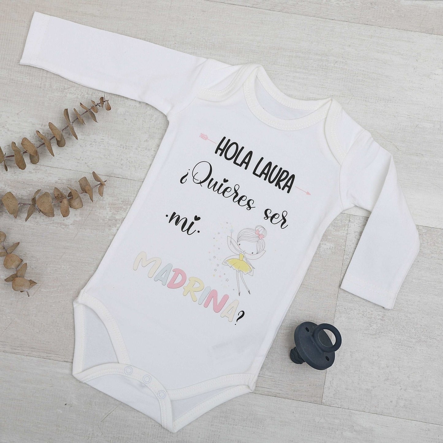BODY PERONALIZADO ¿QUIERES SER MI MADRINA? - Happy Moments Baby