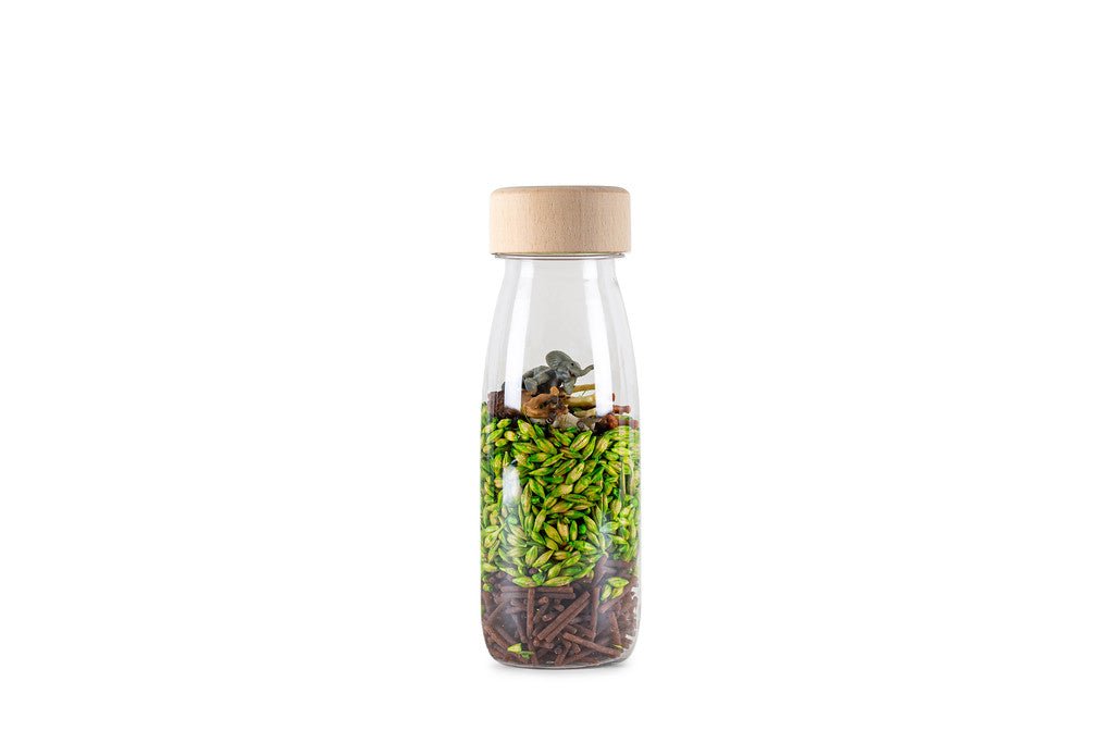 BOTELLA SENSORIAL PETIT BOUM ·JUNGLE· - Happy Moments Baby
