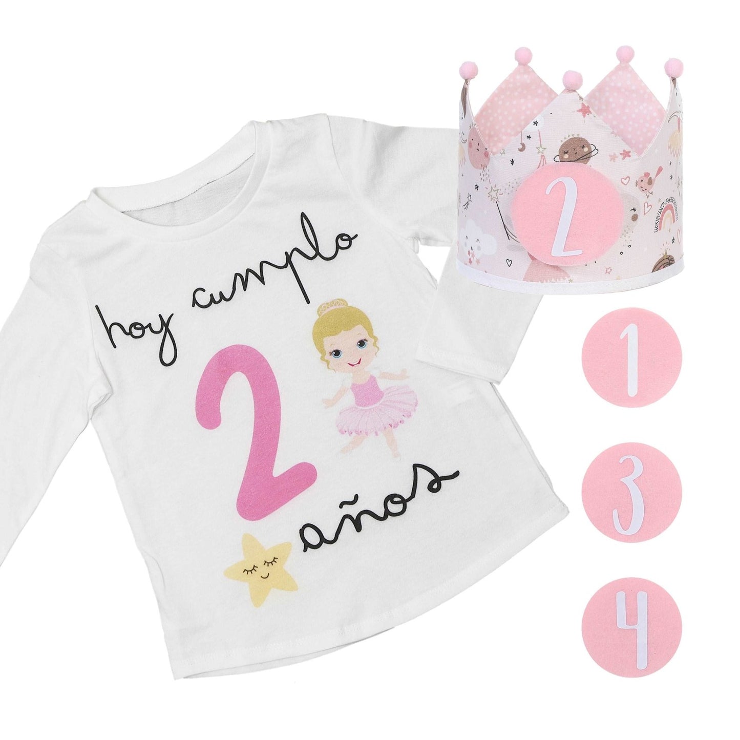 CAMISETA CUMPLEAÑOS ·BAILARINAS· - Happy Moments Baby