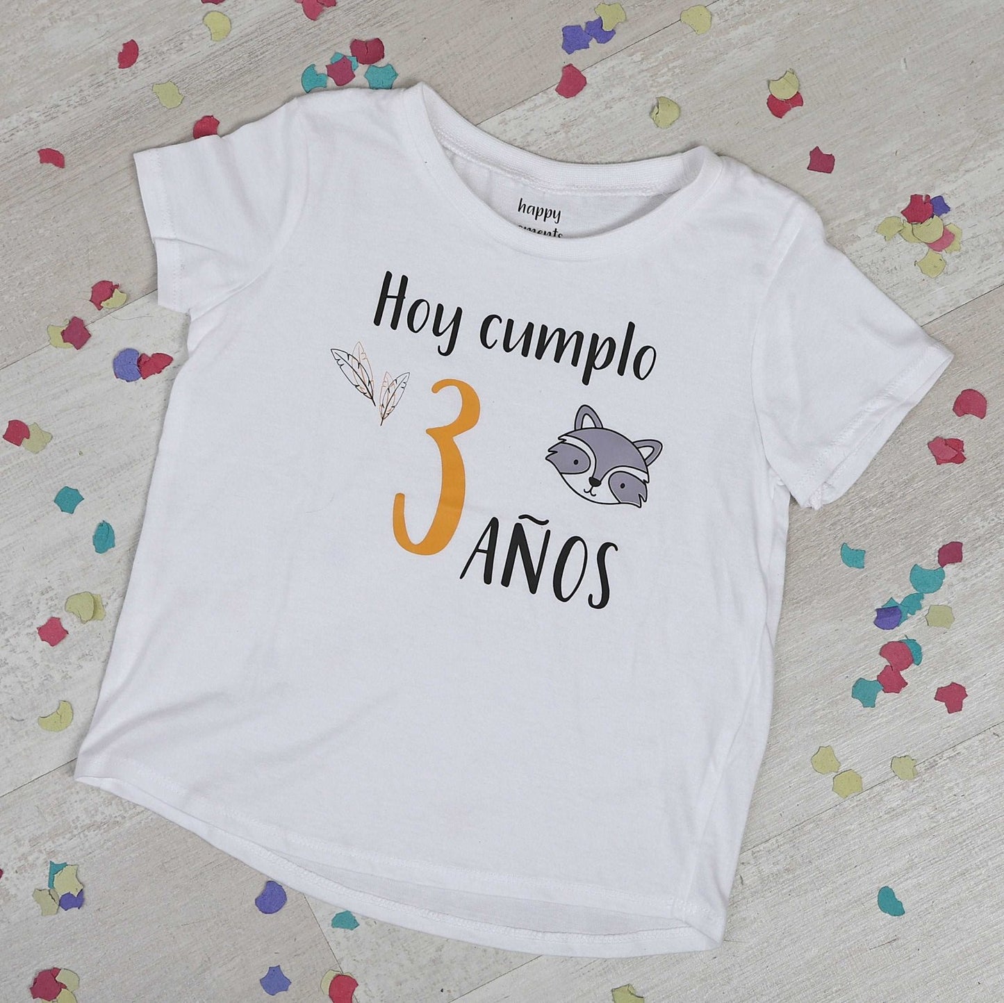 CAMISETA CUMPLEAÑOS ·MAPACHE· - Happy Moments Baby