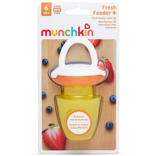 CHUPETE PARA FRUTA CON REJILLA ALIMENTADOR DELUXE MUNCHKIN ·AMARILLO· - Happy Moments Baby