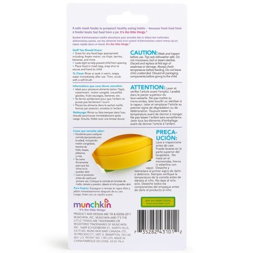 CHUPETE PARA FRUTA CON REJILLA ALIMENTADOR DELUXE MUNCHKIN ·AMARILLO· - Happy Moments Baby