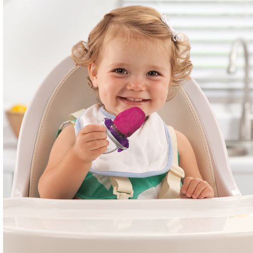 CHUPETE PARA FRUTA CON REJILLA ALIMENTADOR DELUXE MUNCHKIN ·AMARILLO· - Happy Moments Baby