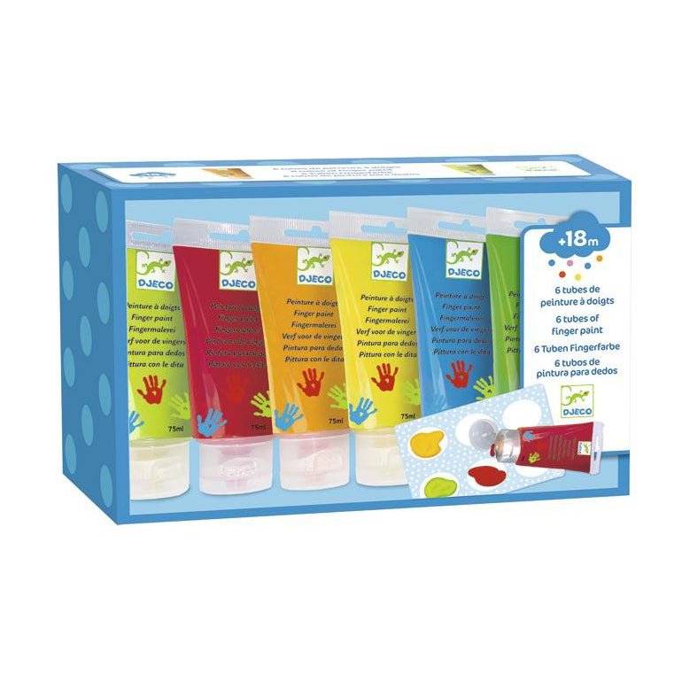 COLORES PINTURA DE DEDOS 6 TUBOS - Happy Moments Baby