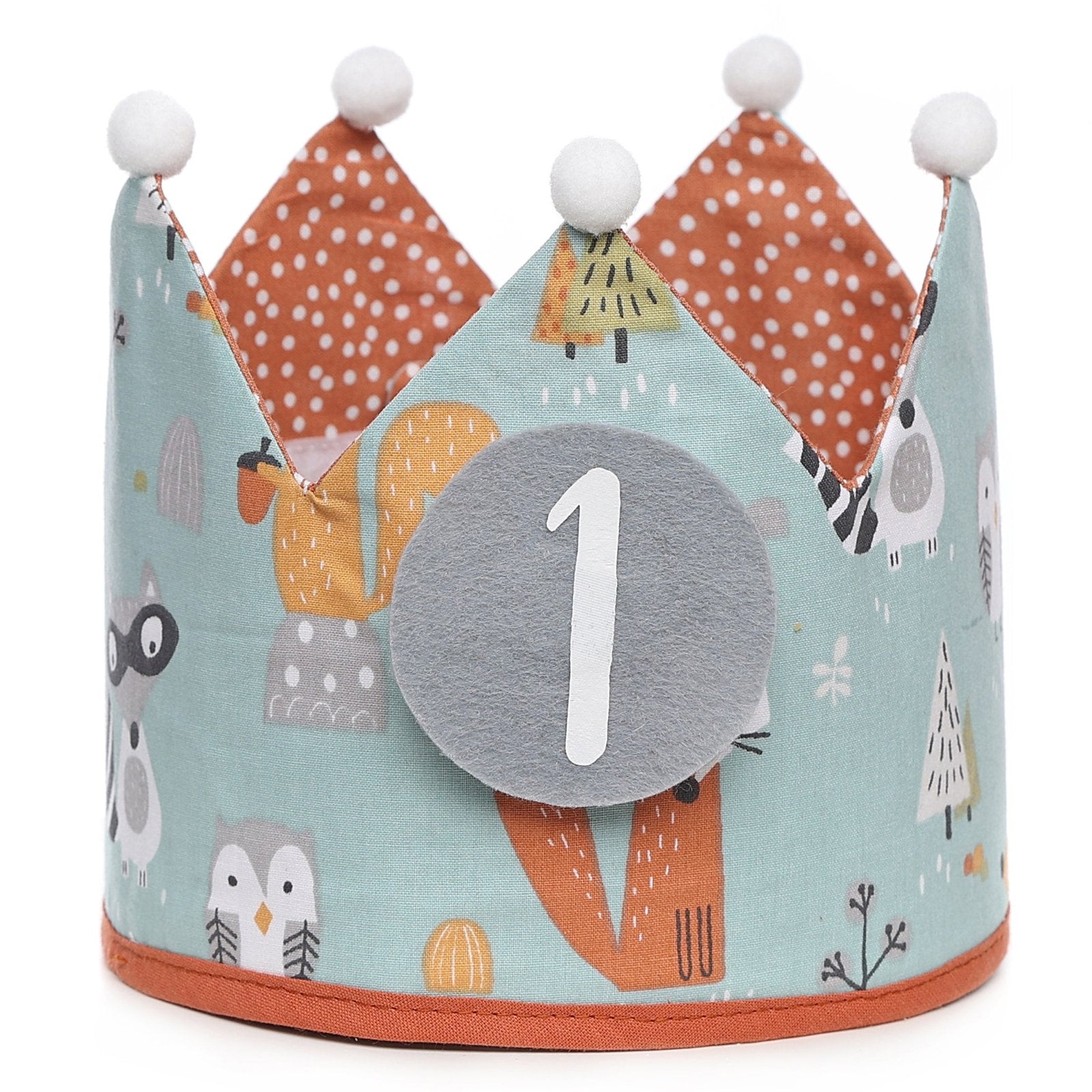  Mini corona de madera de primer cumpleaños, sombrero de  cumpleaños para niño, corona de cumpleaños de bosque, primer cumpleaños de  bosque, corona de pastel aplastante (corona de madera) : Juguetes y
