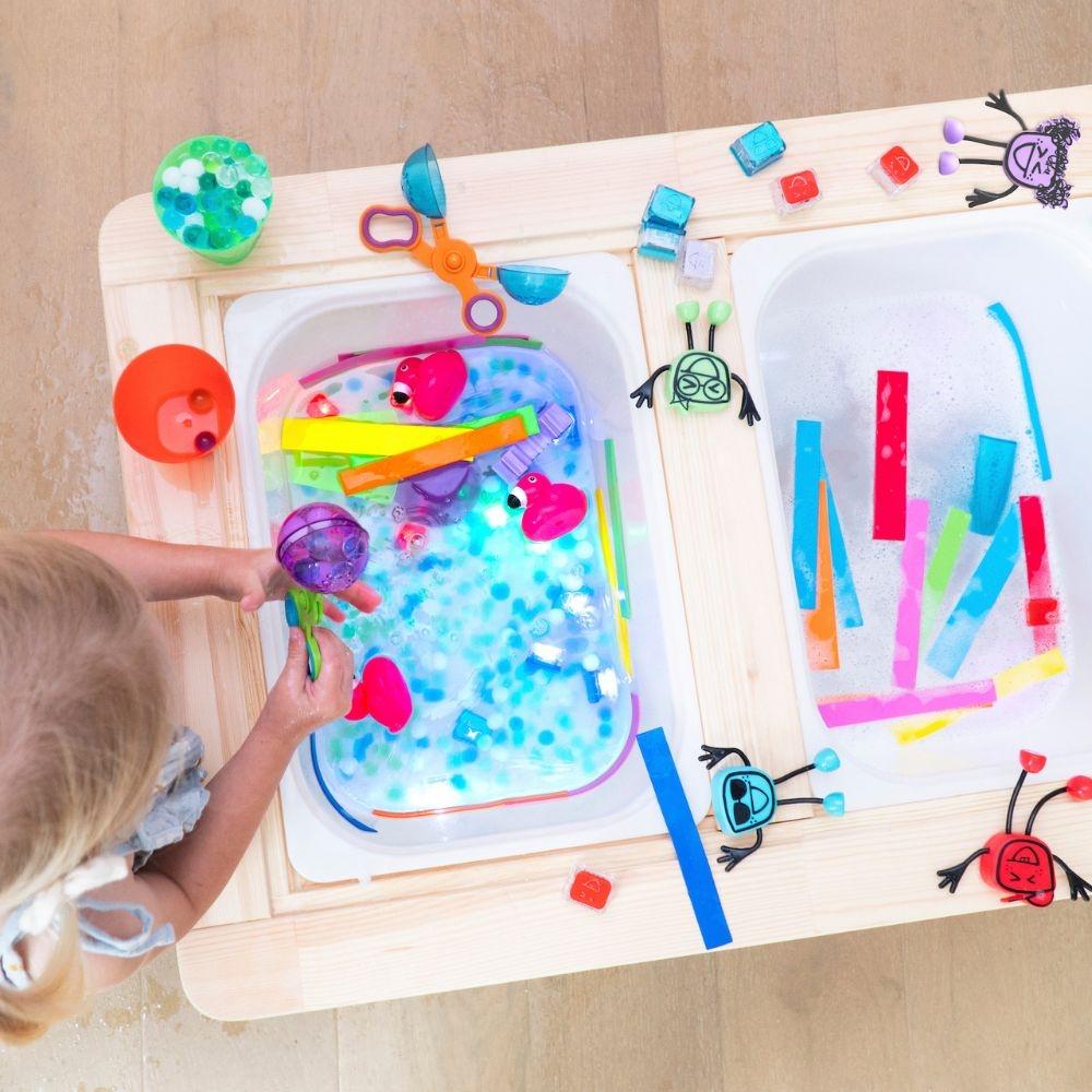 CUBOS DE LUZ PARA EL BAÑO GLOPALS ·4 CUBOS BLAIR AZUL· - Happy Moments Baby