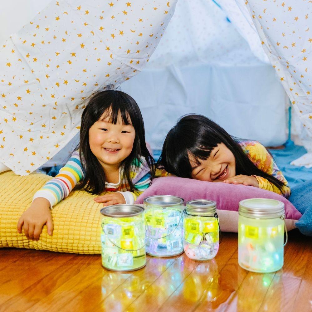 CUBOS DE LUZ PARA EL BAÑO GLOPALS ·4 CUBOS PIPPA VERDE· - Happy Moments Baby