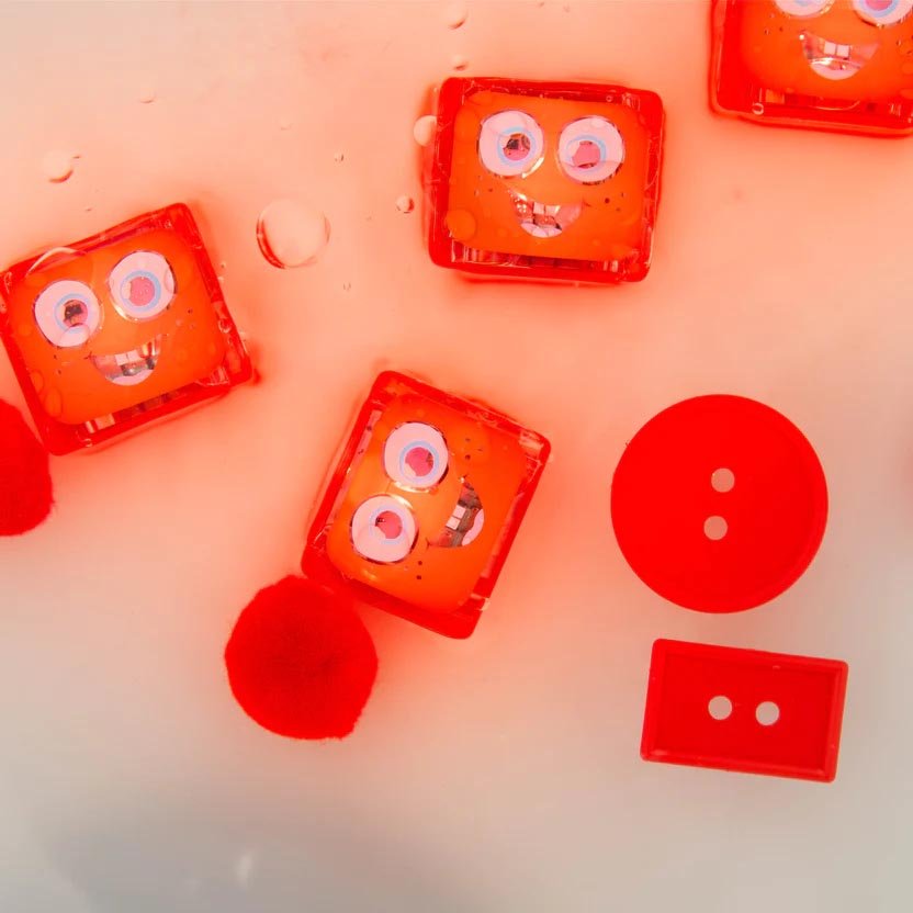 CUBOS DE LUZ PARA EL BAÑO GLOPALS ·4 CUBOS SAMMY ROJO· - Happy Moments Baby