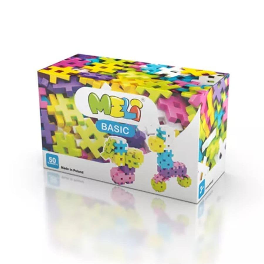 JUEGO DE CONSTRUCCIÓN BLOQUES MELI ·50 PIEZAS BASIC PASTEL· - Happy Moments Baby