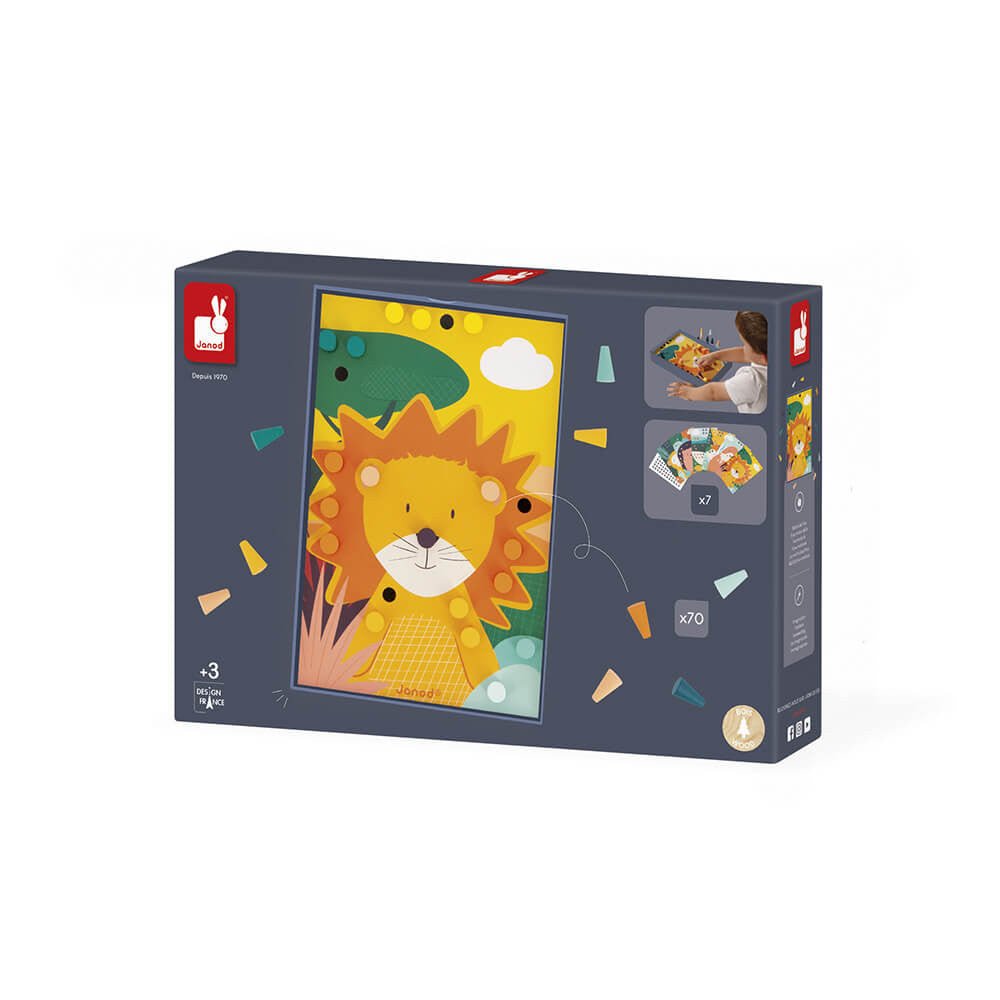 JUEGO EDUCATIVO JANOD ·MOSAICOS DE MADERA· - Happy Moments Baby