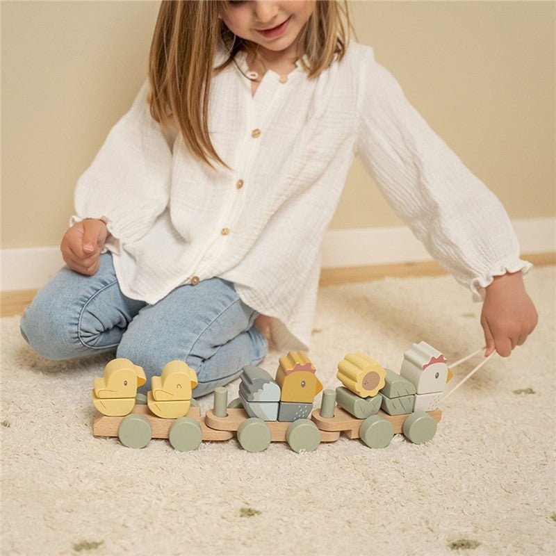JUGUETE DE MADERA LITTLE DUTCH ·TREN APILABLE LITTLE FARM· - Happy Moments Baby