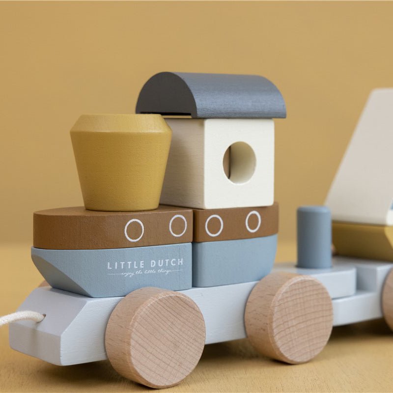 JUGUETE DE MADERA LITTLE DUTCH ·TREN APILABLE MARINERO· - Happy Moments Baby