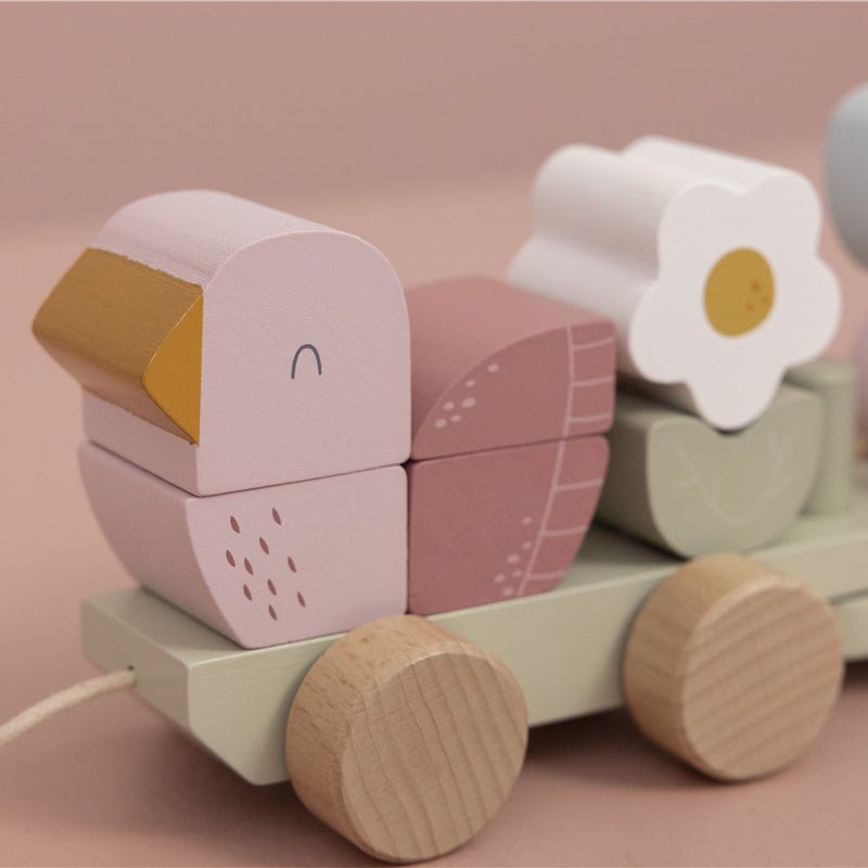 JUGUETE DE MADERA LITTLE DUTCH ·TREN APILABLE MARIPOSAS Y FLORES· - Happy Moments Baby
