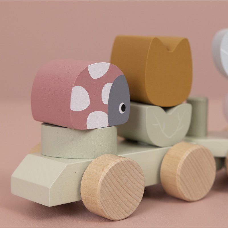 JUGUETE DE MADERA LITTLE DUTCH ·TREN APILABLE MARIPOSAS Y FLORES· - Happy Moments Baby