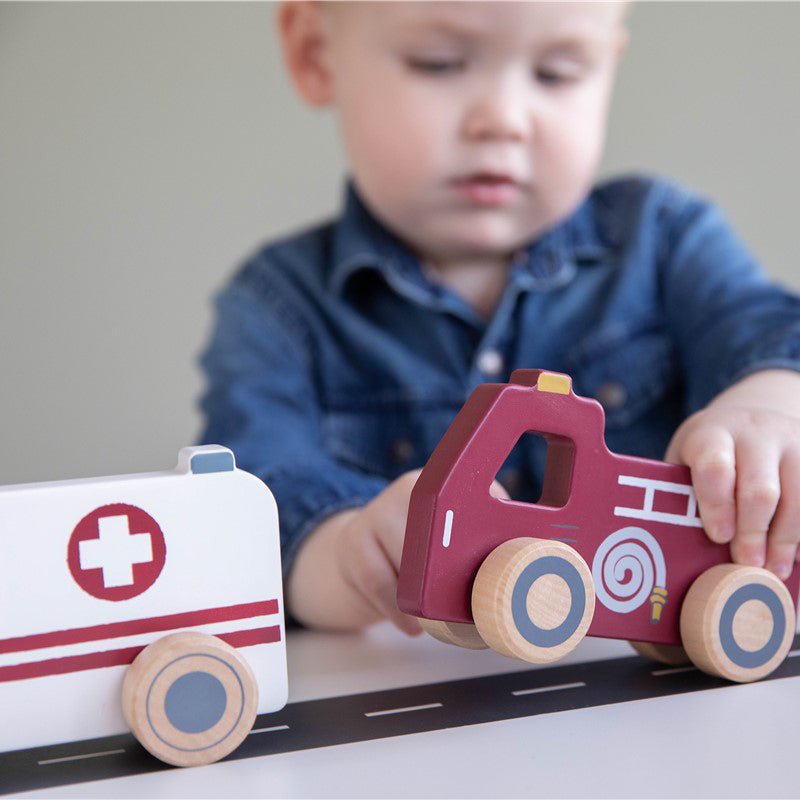 JUGUETE DE MADERA LITTLE DUTCH ·VEHÍCULOS EMERGENCIA· - Happy Moments Baby