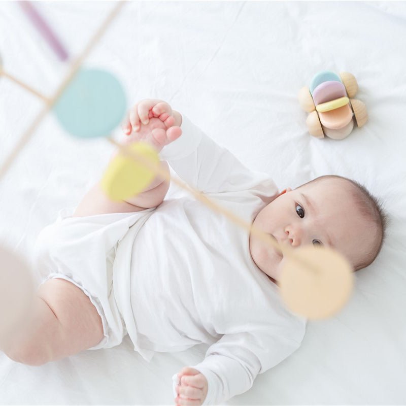 JUGUETE DE MADERA PLAN TOYS ·COCHÉ BEBÉ PASTEL· - Happy Moments Baby