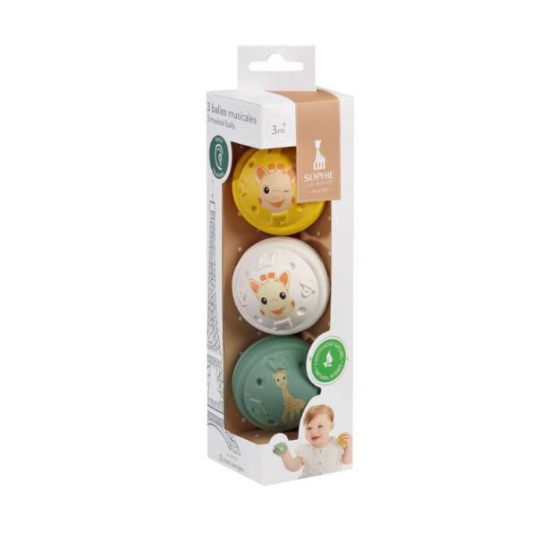 JUGUETE SENSORIAL MUSICAL ·3 BOLITAS SOPHIE LA GIRAFE· - Happy Moments Baby