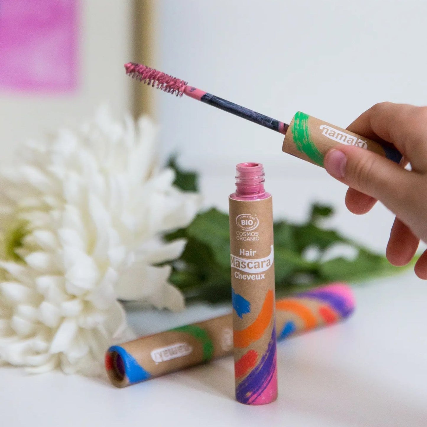 MÁSCARA DE COLOR PARA EL PELO NAMAKI ·ROSA· - Happy Moments Baby