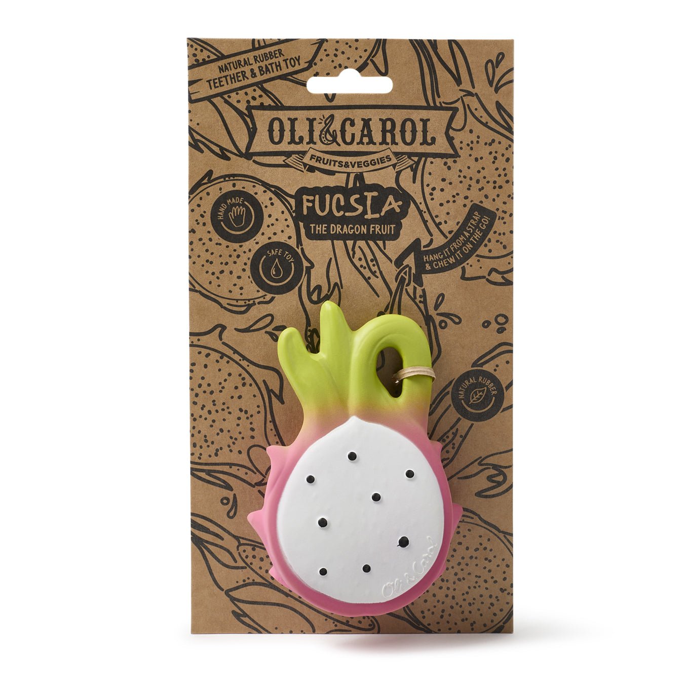 MORDEDOR 100% CAUCHO NATURAL OLI&CAROL ·FRUTA DRAGÓN· - Happy Moments Baby