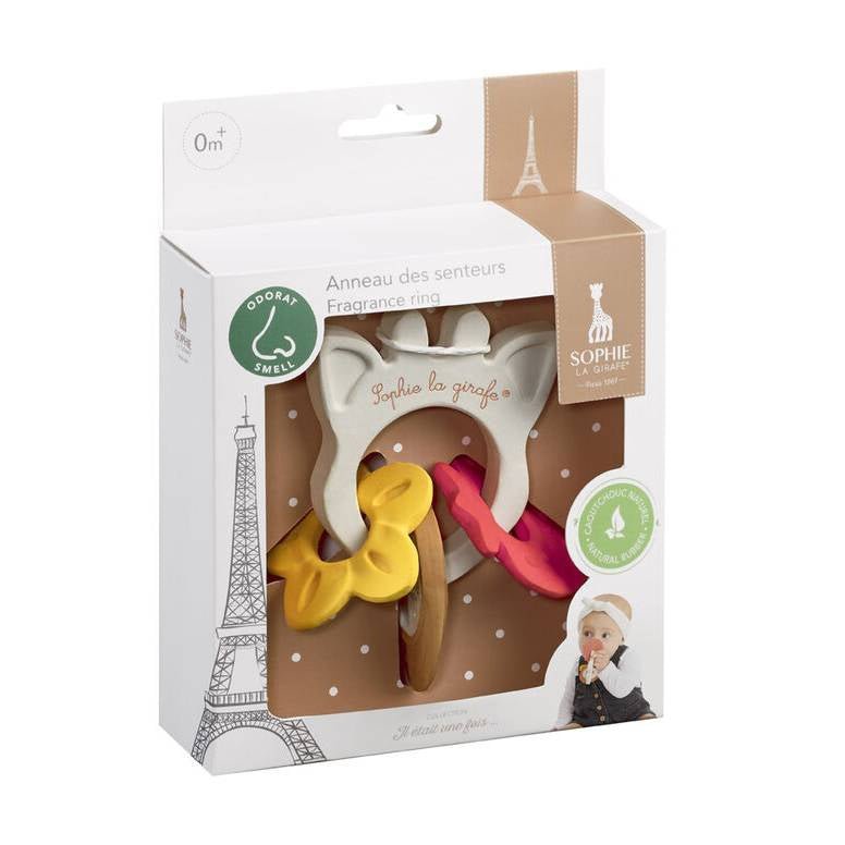 MORDEDOR Y JUGUETE OLFATIVO ·ANILLO FRAGANCIAS SOPHIE LA GIRAFE· - Happy Moments Baby
