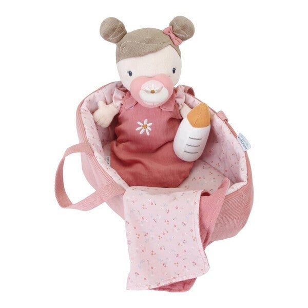 MUÑECA DE TELA LITTLE DUTCH ·BEBÉ ROSA CON CESTA Y ACCESORIOS· - Happy Moments Baby