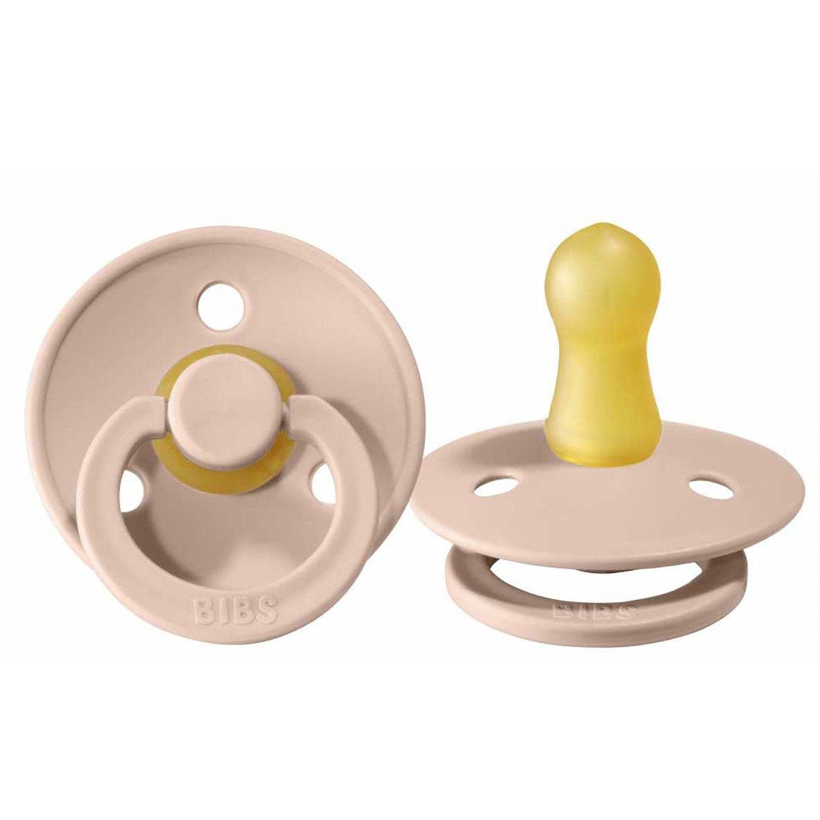 PACK 2 CHUPETES BIBS ·ROUND BLUSH/IVORY· - Happy Moments Baby