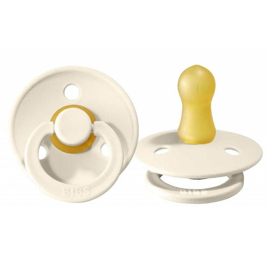 PACK 2 CHUPETES BIBS ·ROUND IVORY/PETROL· - Happy Moments Baby