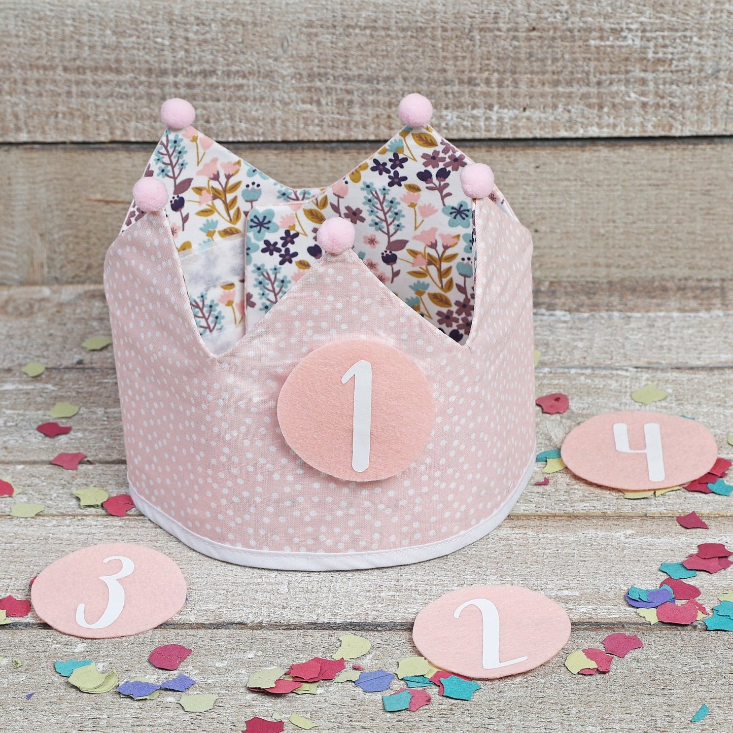 PACK CORONA + CAMISETA CUMPLEAÑOS ·FLORES· - Happy Moments Baby