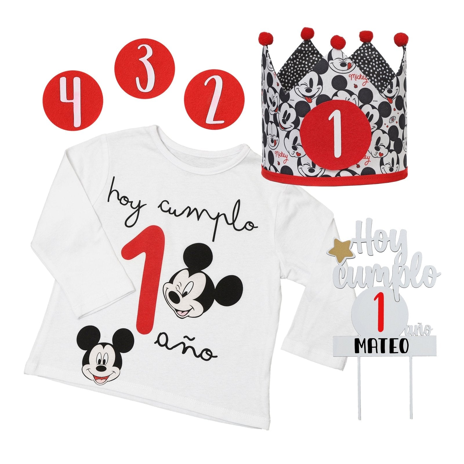 conjunto de cumpleaños mickey 2 años  Cumple mickey, Mickey, Coronas de  cumpleaños